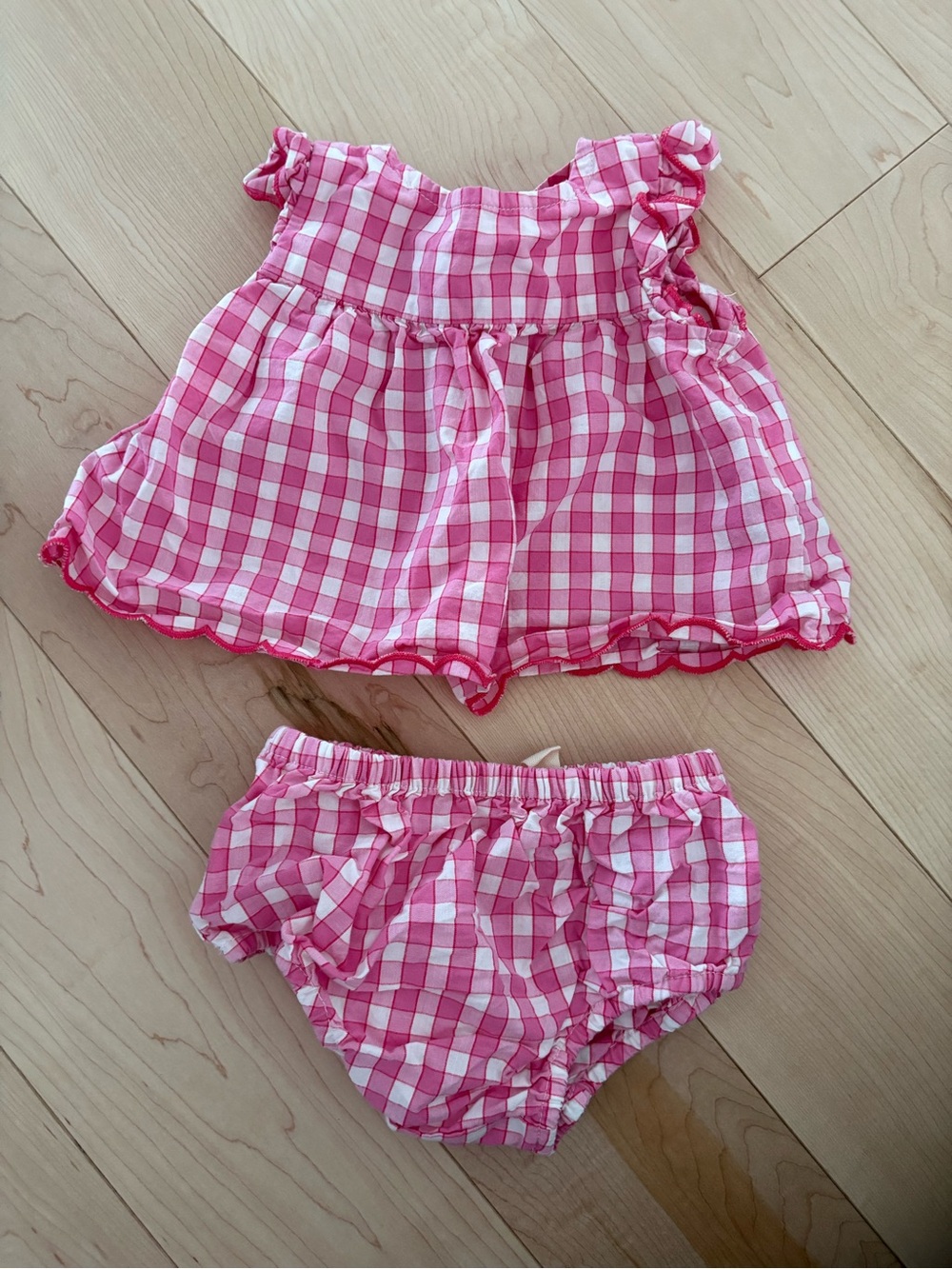 GAP Pink & White Gingham Top with Matching Bloomers
